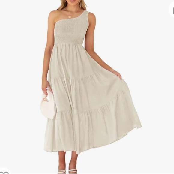 zcsia Dresses & Skirts - Womens Single Shoulder Strap Dress Cream Colored Size Large NWOT